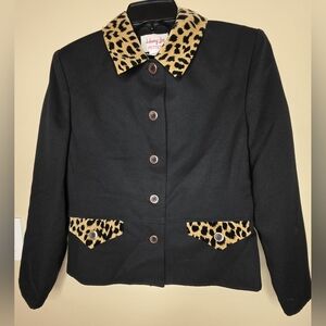 Henry Lee Women's Vintage Button Down Black Jacket